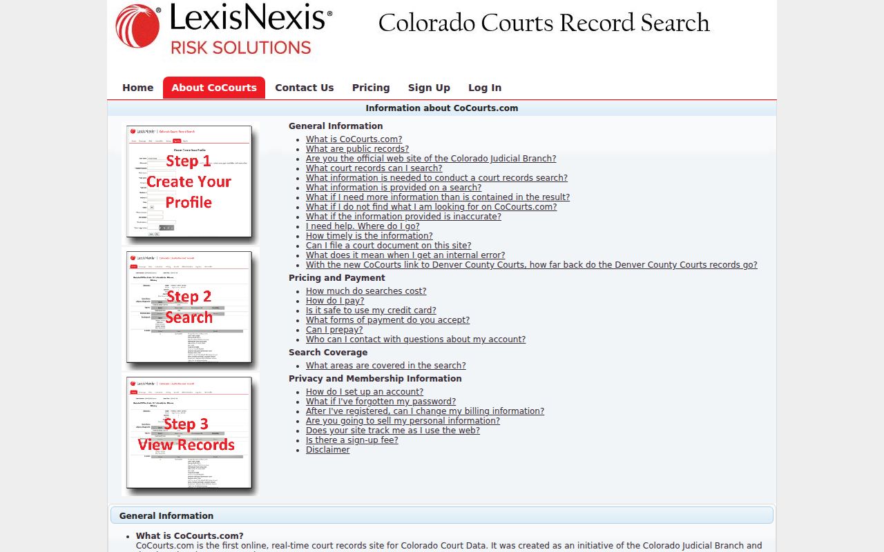 Kit Carson County court records CoCourts register of actions information