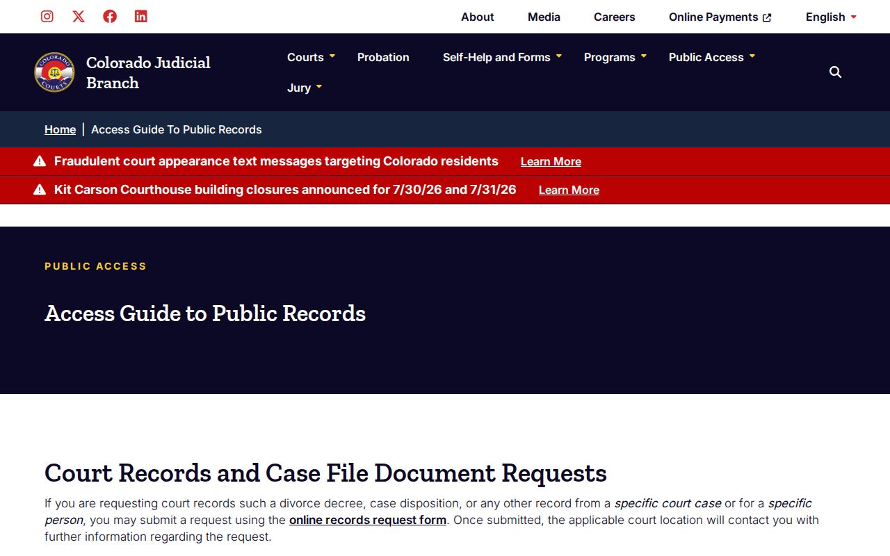 Kit Carson County court records Colorado public access guide